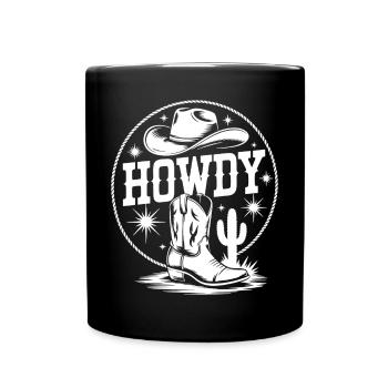 Conception de silhouette de cow-boy western - Mug uni - noir - Devant