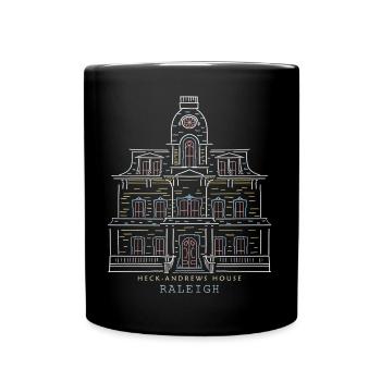 Raleigh, Zeichnung Heck-Andrews Haus, USA - Tasse einfarbig - Schwarz - Vorne