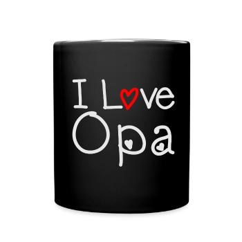 I Love Opa - Tasse einfarbig - Schwarz - Vorne