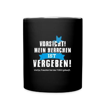 Herrchen ist vergeben - Tasse einfarbig - Schwarz - Vorne