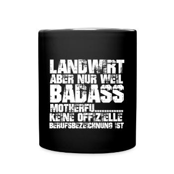 BADASS Landwirt - Tasse einfarbig - Schwarz - Vorne