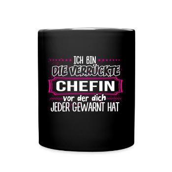 CHEFIN - Verrückt - Tasse einfarbig - Schwarz - Vorne