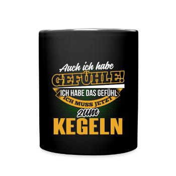 KEGELN - Ich habe auch Gefühle - Tasse einfarbig - Schwarz - Vorne