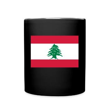 Nationalflagge von Libanon - Tasse einfarbig - Schwarz - Vorne