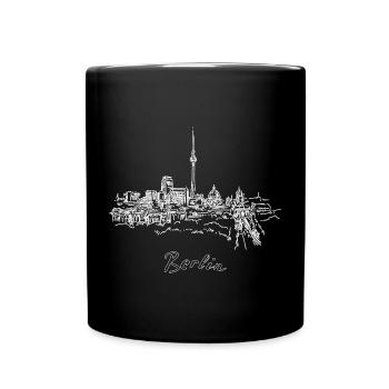 Berlin Skyline Stadtbild Deutschland Berlin Wahrzeichen - Tasse einfarbig - Schwarz - Vorne