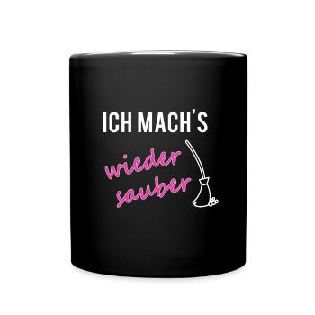 PARTNERSHIRT sauber Mama - Tasse einfarbig - Schwarz - Vorne