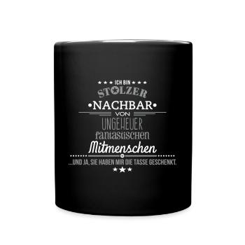 Ungeheuer fantastische Mitmenschen - Nachbar - Tasse einfarbig - Schwarz - Vorne