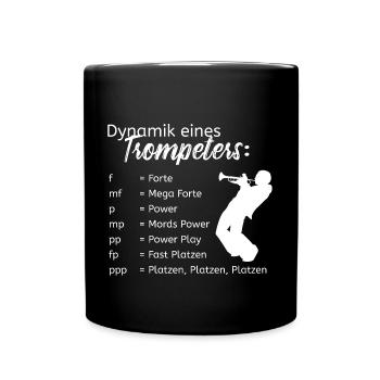 Dynamik eines Trompeters - Tasse einfarbig - Schwarz - Vorne