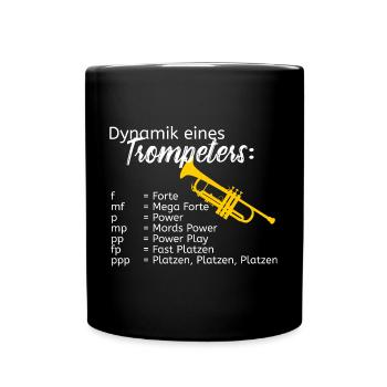 Dynamik eines Trompeters - Tasse einfarbig - Schwarz - Vorne
