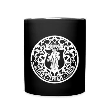 Historischer Kanaldeckel von Trier 1899 weiss - Tasse einfarbig - Schwarz - Vorne