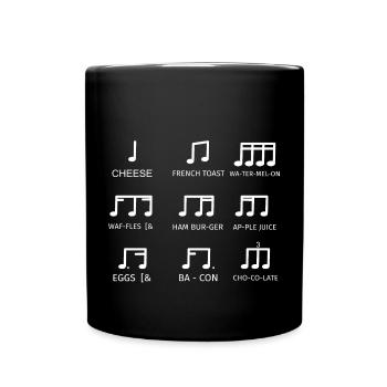 taktangabe früchte - Tasse einfarbig - Schwarz - Vorne