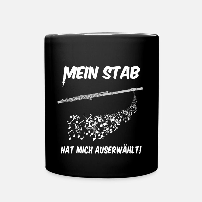 Querflöte - auserwählt - Tasse einfarbig - Schwarz