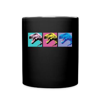 T-Rex PopArt B - Tasse einfarbig - Schwarz - Vorne