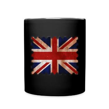 Grande-Bretagne Timbre dans le rétro design cadeau - Mug uni - noir - Devant