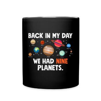 Funny solar system we had nine planets - Tasse einfarbig - Schwarz - Vorne