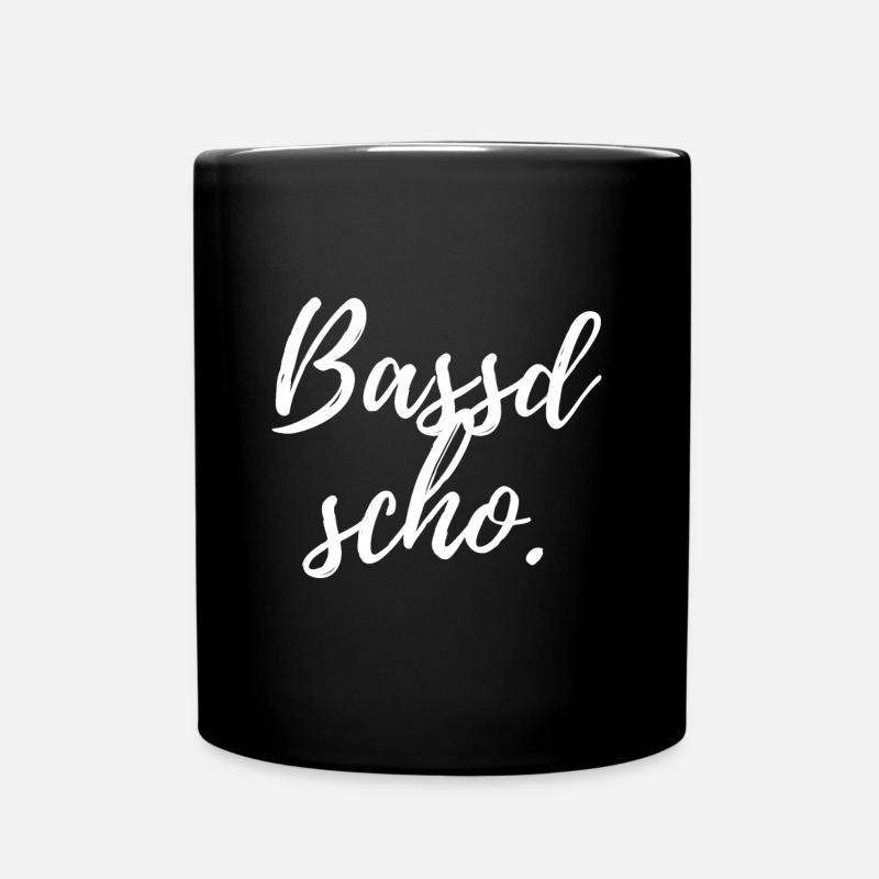 Bassd scho. Cooles Frankendesign - Tasse einfarbig - Schwarz
