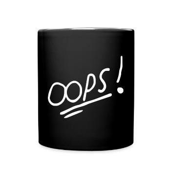 Vibrant Oops Handwritten Text Design - Full Colour Mug - black - Front