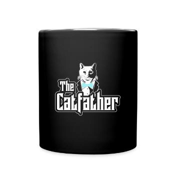 The Catfather Katze - Lustiges Design - Tasse einfarbig - Schwarz - Vorne
