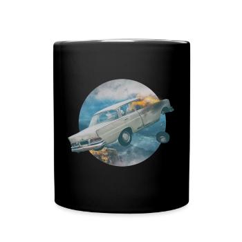 Vintage Stunt Crash Car - Full Colour Mug - black - Front