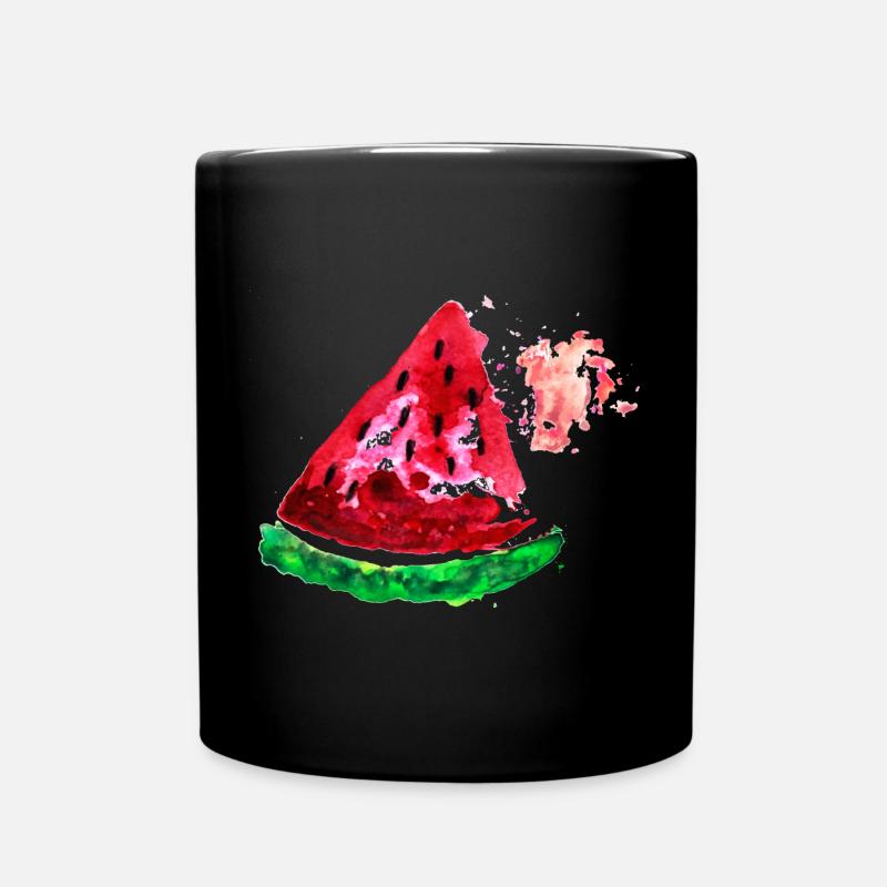 Obst Melone - Tasse einfarbig - Schwarz