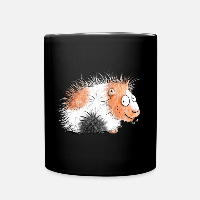 Süßes Meerschweinchen mit Gänseblümchen I Geschenk - Tasse einfarbig - Schwarz