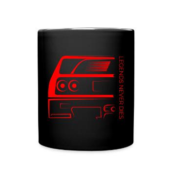 Legends Never Die – Retro Car Outline - Full Colour Mug - black - Front