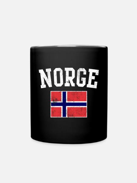 Norwegian Flag Emblem - Full Colour Mug - black