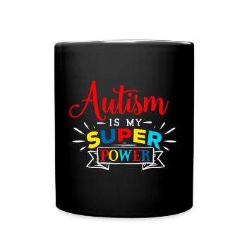 Autism Autism Awareness Gift Superpower - Full Colour Mug - black - Front