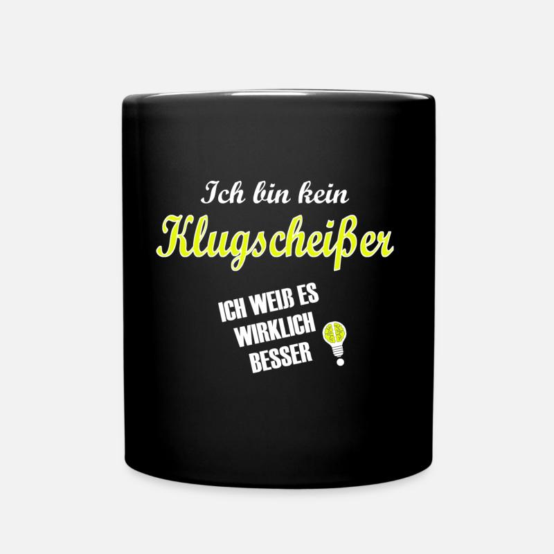 klugscheisser - spruch statement - Tasse einfarbig - Schwarz