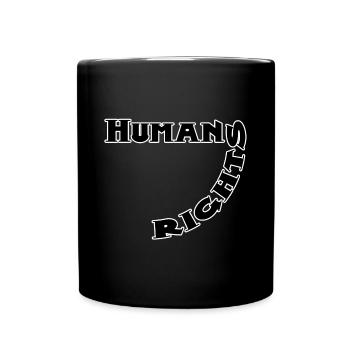 Motif du cercle de questions sur les droits de l’homme - Mug uni - noir - Devant