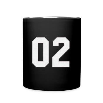 Classic Vintage Baseball Sport Jersey Number 02 - Tasse einfarbig - Schwarz - Vorne