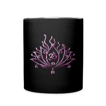 Lotusblume Om Symbol Yoga Lotus Lila - Tasse einfarbig - Schwarz - Vorne