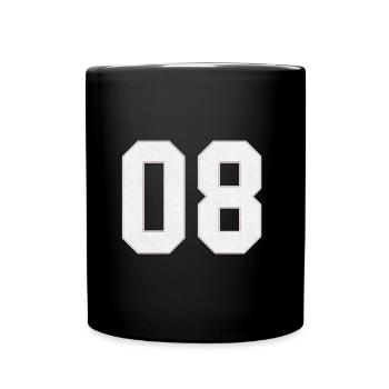 Classic Vintage Baseball Sport Jersey Number 08 - Tasse einfarbig - Schwarz - Vorne