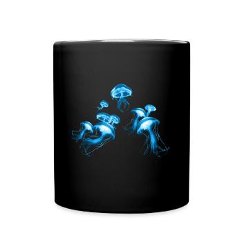 blue jellyfish - Full Colour Mug - black - Front