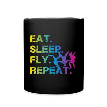 Skydiving Eat Sleep Fly Repeat Skydive t-shirt - Full Colour Mug - black - Front