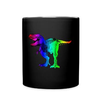 Techno T-Rex - Tasse einfarbig - Schwarz - Vorne