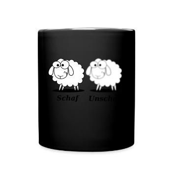 Funny Sheep / Unschaf Shirt - Full Colour Mug - black - Front