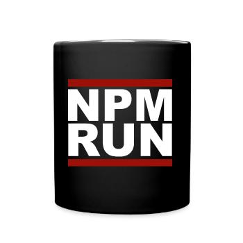 javascript, Javascript, npm run - Tasse einfarbig - Schwarz - Vorne