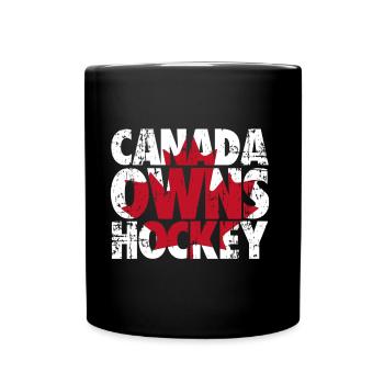 Canada Owns Hockey - Full Colour Mug - black - Front