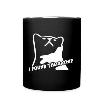 Cat Shirt • Purring Cat • Gift - Full Colour Mug - black - Front