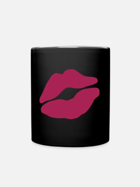 küsst Mund 10 - Tasse einfarbig - Schwarz