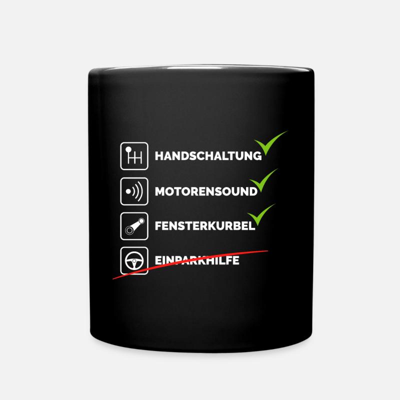 auto automobil oldtimer youngtimer Schaltung Autos - Tasse einfarbig - Schwarz