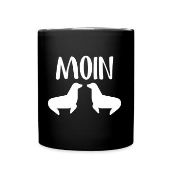 Moin Robben - Tasse einfarbig - Schwarz - Vorne