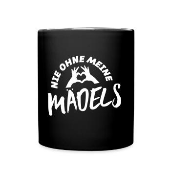 Never without my girls heart hand team - Full Colour Mug - black - Front