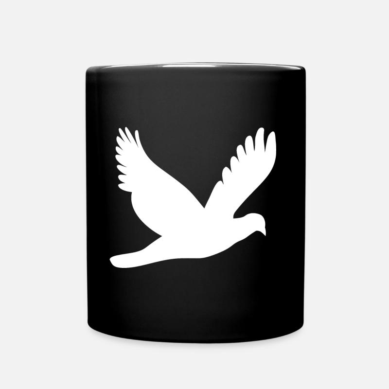 Weiße Friedenstaube - Tasse einfarbig - Schwarz