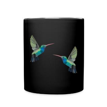 Colibri oiseau oiseaux polygone perruche cadeau - Mug uni - noir - Devant