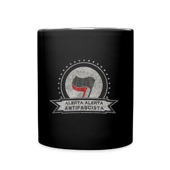 ALERTA ALERTA ANTIFASCISTA FLAGGE FAHNE LINKS - Tasse einfarbig - Schwarz - Vorne