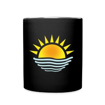 Sonnenaufgang - Tasse einfarbig - Schwarz - Vorne
