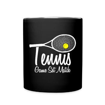 Tennis Match Tennisspieler Geschenk Hobby - Tasse einfarbig - Schwarz - Vorne