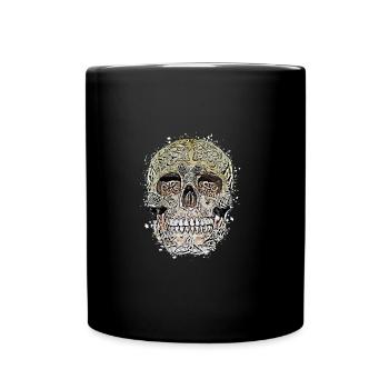 Idianischer Totenkopf - Tasse einfarbig - Schwarz - Vorne